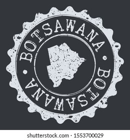 Botswana Map Seal. Silhouette Postal Passport Stamp. Round Vector Icon Postmark.