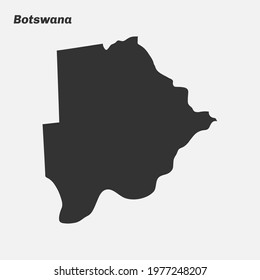 Botswana map silhouette. Vector illustration.
