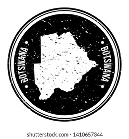Botswana Map Symbol Round Design Stamp Travel and Business