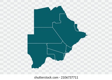 Botswana map Teal Green Color on Backgound png