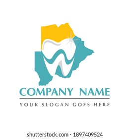 botswana map and teeth dental care symbol logo vector