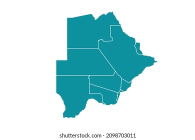 Botswana map vector, Abstract design vector illustration Eps 10. sea color palette color.High Detailed on white background.