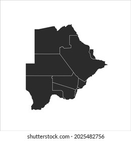 Botswana map vector, dark color.isolated on transparent background. 