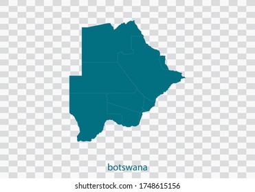 botswana map vector, isolated teal color on transparent background