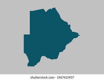 Botswana map vector,Not isolated ocean blue color on gray background