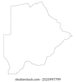 Botswana map. Map of Botswana in white color