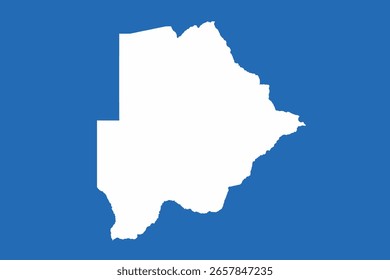 Botsuana mapa de color blanco. mapa de iconos sobre fondo azul del cielo.
