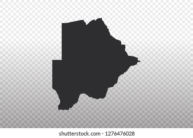 Botswana Map - World Map International vector template isolated on transparent background - Vector illustration eps 10