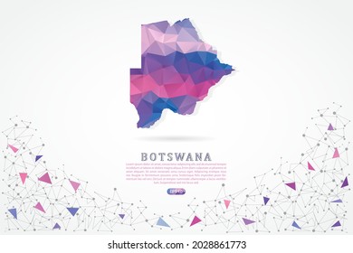Botswana map - World Map International vector template with polygon pink color gradient isolated on white background for education, website, banner, infographic - Vector illustration eps 10