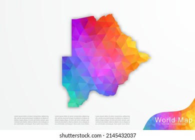 Botswana Map - World Map International vector template with polygon style and gradient colorful isolated on white background for website, design, infographic - Vector illustration eps 10