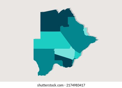 Botswana Map - World Map International vector template with High detailed including blue and green outline color isolated on white background - Vector illustration eps 10