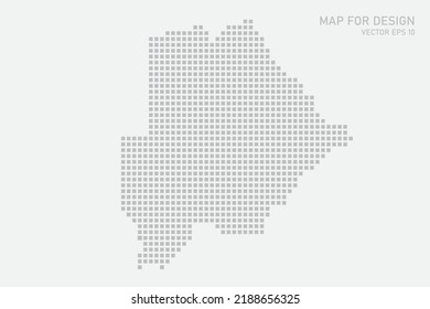 Botswana Map - World map International vector template with grey pixel, grid, grunge, halftone style isolated on white background for education, infographic, design - Vector illustration eps 10