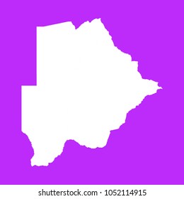 Botswana map-White map on purple background. Each city and border has separately. Vector illustration eps 10.