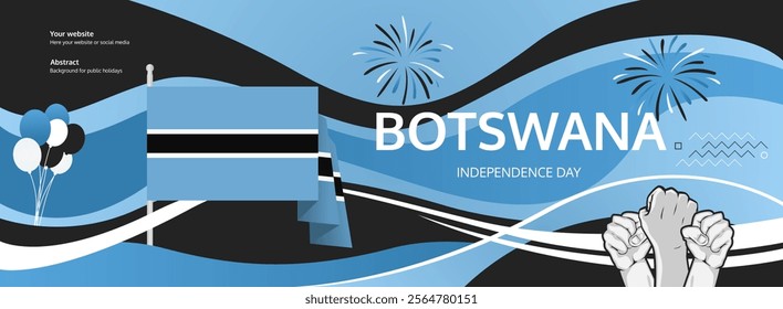 Botswana National Day latest banner design. Abstract templates for special day celebration, greeting card, promo, ads, sale, national event and Botswana Independence Day. Holiday concept