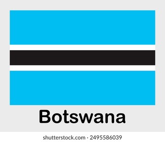 Botswana national flag. Banner, state symbol, flagpole.