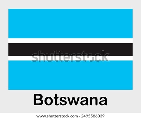 Botswana national flag. Banner, state symbol, flagpole.
