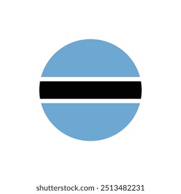 Botswana national flag in round shape vector illustration, Botswana flag button, symbol, icon	