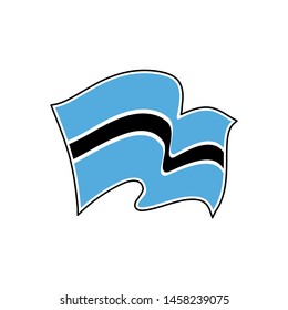 Botswana national flag. Vector illustration. Gaborone