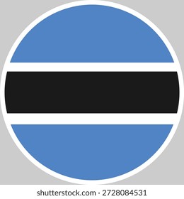 Ilustración vectorial nacional de la bandera de Botsuana en forma de círculo, diseño de alta calidad