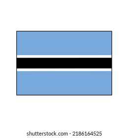 Botswana official flag icon 400 x 300 size isolated on white background. Official flag. State identity.