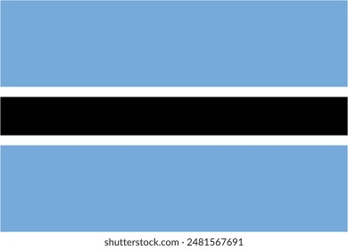 Botswana official flag vector with standard size and proportion. National flag emblem with accurate size and colors.