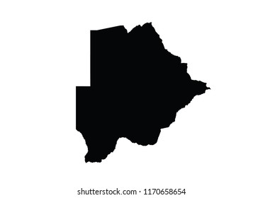 Botswana outline map country shape