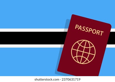 Botswana Passport. Botswanean Flag Background. Vector