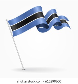 Botswana pin icon wavy flag. Vector illustration.