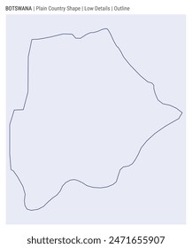 Botswana plain country map. Low Details. Outline style. Shape of Botswana. Vector illustration.