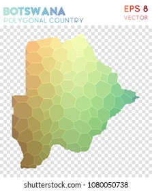Botswana polygonal map, mosaic style country. Creative low poly style, modern design. Botswana polygonal map for infographics or presentation.