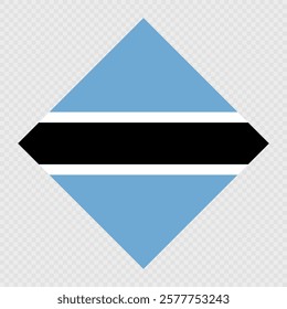 Botswana rhombus flag. Vector illustration.