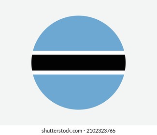 Botswana Round Country Flag. Circular Batswana National Flag. Republic of Botswana Circle Shape Button Banner. EPS Vector Illustration.