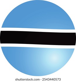 Botswana Round Flag 3D Icon Vector