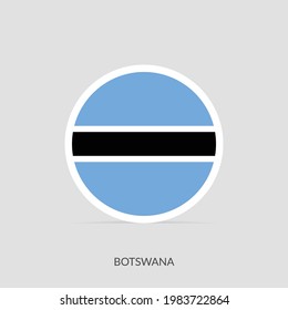 Botswana Round flag icon with shadow.