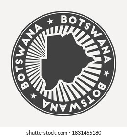 Botswana round logo. Vintage travel badge with the circular name and map of country, vector illustration. Can be used as insignia, logotype, label, sticker or badge of Botswana.