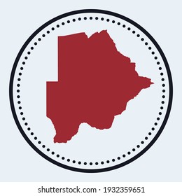 Botswana round stamp. Round logo with country map and title. Stylish minimal Botswana badge with map. Vector illustration.