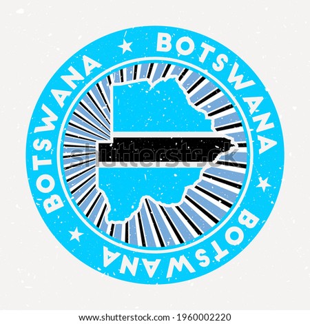 Botswana round stamp. Logo of country with flag. Vintage badge with circular text and stars, vector illustration.