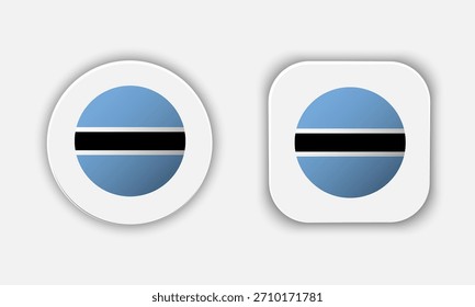 Botão Botão da Bandeira Nacional Arredondado do Botsuana