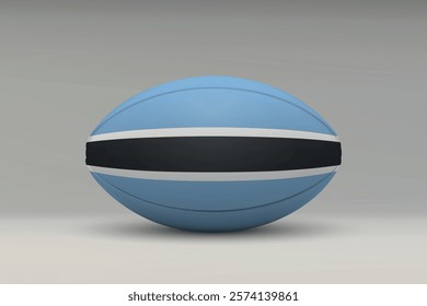 Botswana rugby ball featuring the national flag design on a gray background