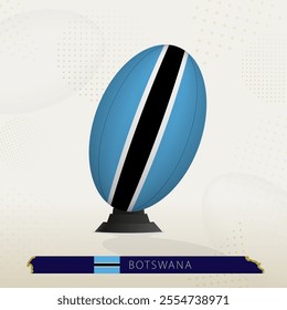 Botswana Rugby Ball on Rugby Kicking Tees with Modern Design. Illustration perfect for sports, national pride, and rugby-related projects.