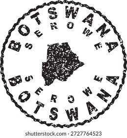 Botsuana Serowe Round Seal Mapa Design