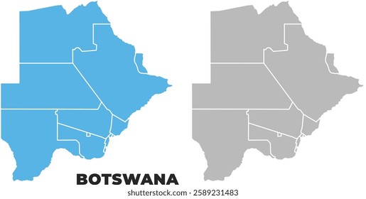 Botswana simple maps flat illustration