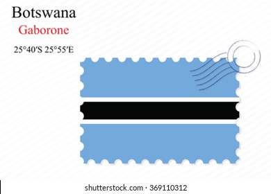 botswana stamp design over stripy background, abstract vector art illustration, image contains transparency