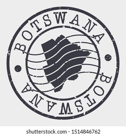 Botswana Stamp Postal. Map Silhouette Seal. Passport Round Design. Vector Icon. Design Retro Travel.