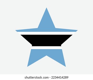 Botswana Star Flag. Batswana Star Shape Flag. Motswana Country National Banner Icon Symbol Vector 2D Flat Artwork Graphic Illustration svg