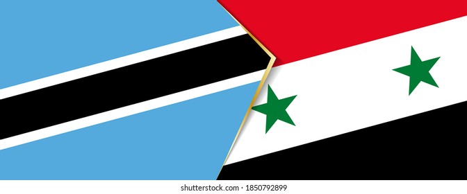 Botswana and Syria flags, two vector flags symbol of relationship or confrontation.