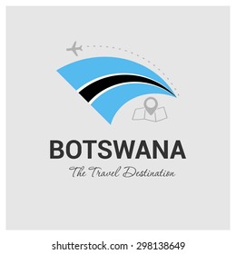 Botswana The Travel Destination logo - Vector travel company logo design - Country Flag Travel and Tourism concept t shirt graphics - vector illustration