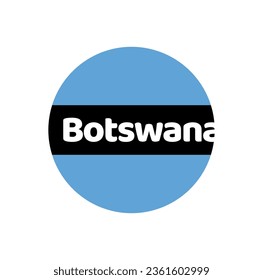 Botswana typography vector icon with national flag color.