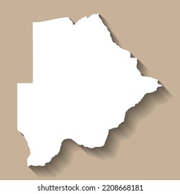 Silueta del mapa del país vectorial de Botsuana