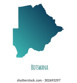 Botswana vector map with color gradient and caption on white background. Can be used as element of your infographics or presentation